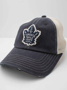 NHL Dad Hat Toronto Maple Leafs Embroidered Distressed Vintage Mesh Snapback